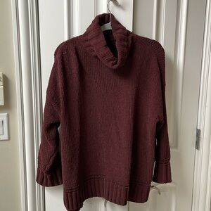 Aerie burgundy chenille turtleneck sweater, women’s size medium
